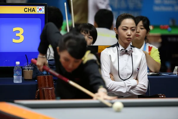 Cha Yu-Ram billiard player of South Korea — Stock Photo, Image