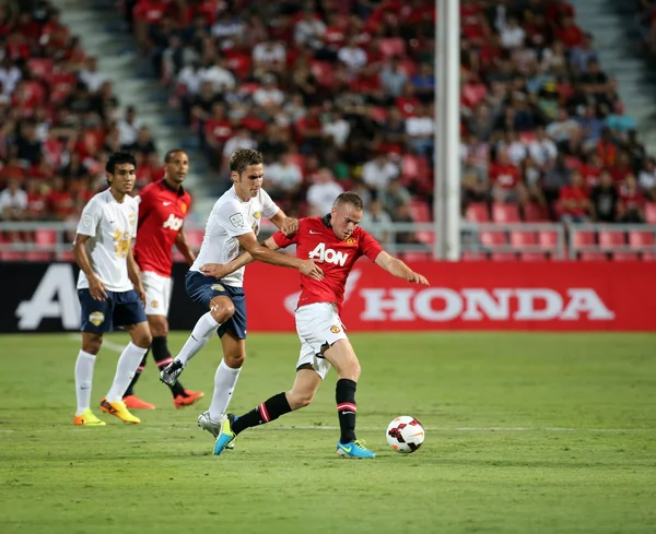 Tom cleverley (r) z man utd. — Zdjęcie stockowe