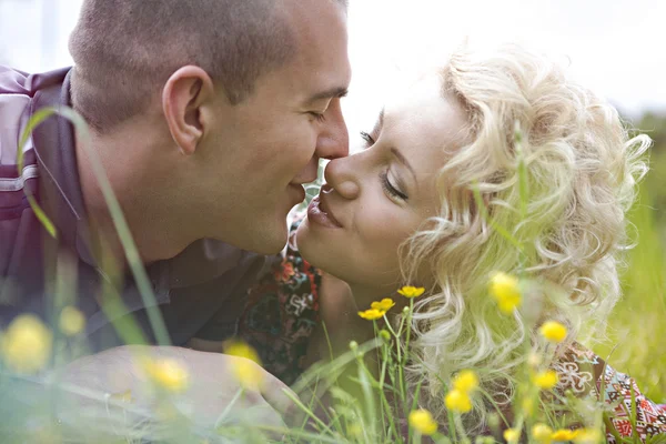 Portrait of beautiful loving couple — Stok Foto