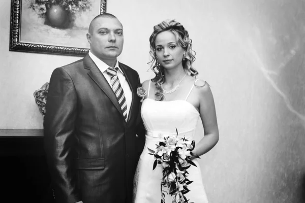 Портрет пари, чоловіка і дружини, весілля — стокове фото