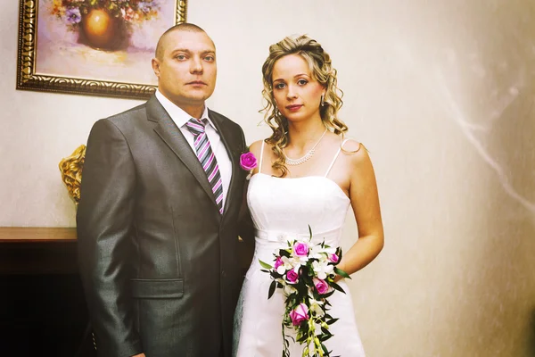 Portrait of a couple, husband and wife, wedding — Stock Photo, Image