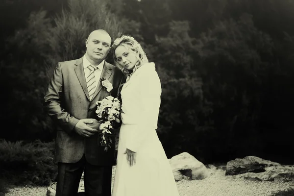 Porträtt av ett par, man och hustru, bröllop — Stockfoto