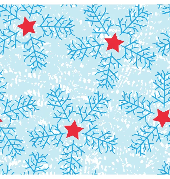 Star and Snow flakes pattern — Stock Vector