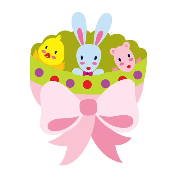 Bunny and Friends — Stock Vector