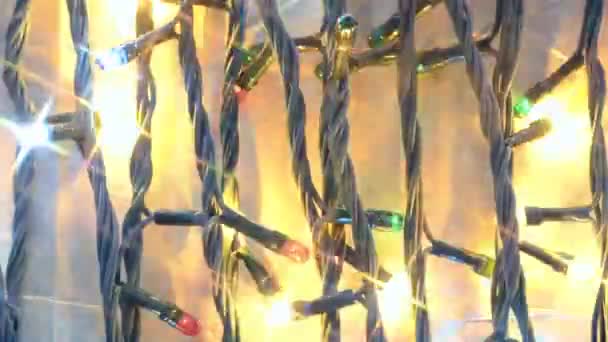 Multi renk garland closeup parlayan — Stok video