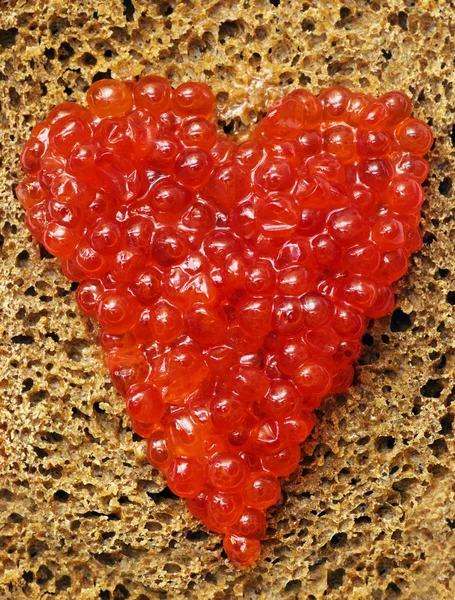 赤キャビアのサンドイッチ — ストック写真