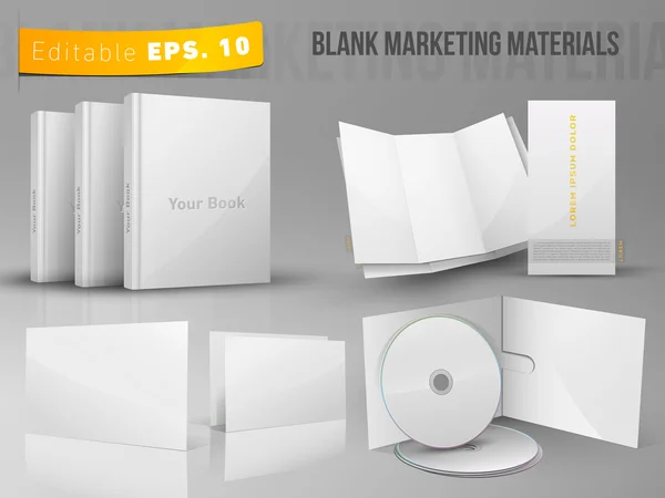 Materiales de marketing de oficina en blanco - Editable EPS 10 vector — Vector de stock