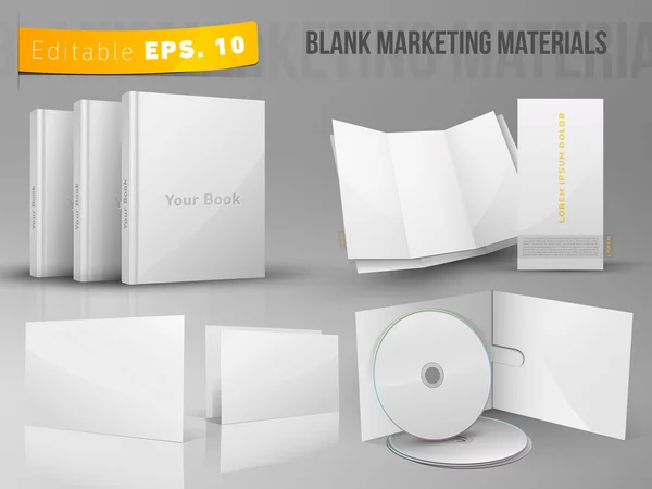 Materiais de marketing de escritório em branco - Vetor EPS 10 editável — Vetor de Stock