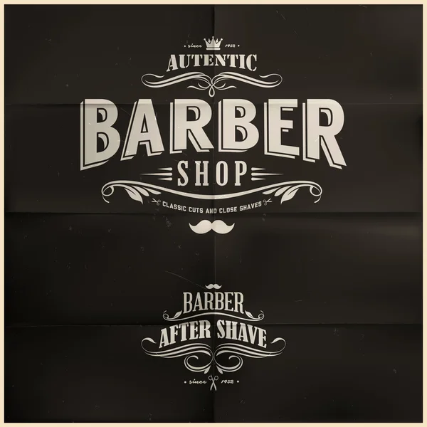 Emblemas de barbeiro vintage — Vetor de Stock