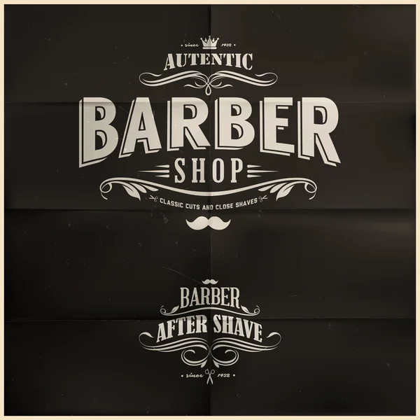 Vintage barber shop jelvények — Stock Vector