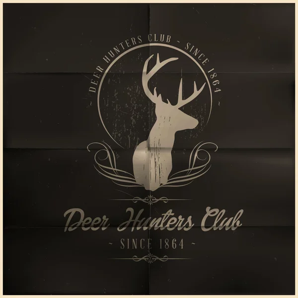 鹿的猎人俱乐部的徽章 — 图库矢量图片