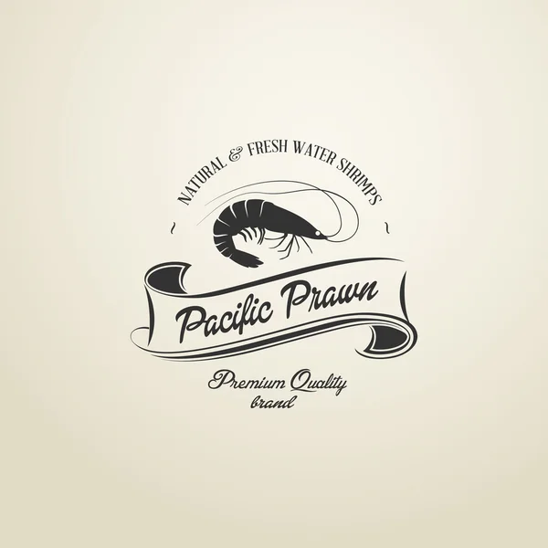 Insigne de crevette Pacifique Vintage — Image vectorielle