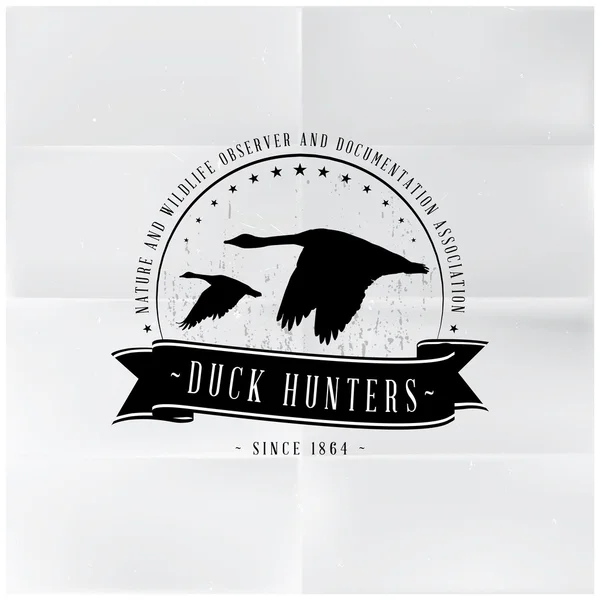 Wild Duck Hunters Badge — Stock vektor