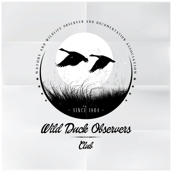 Wild Duck Observers badge — Stock Vector