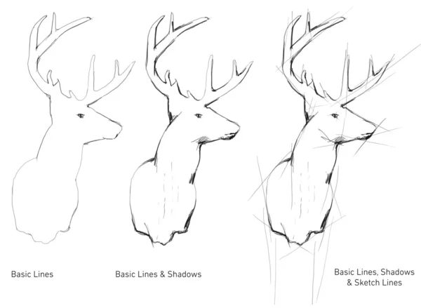 Trofeo di cervo disegnato a mano — Foto Stock