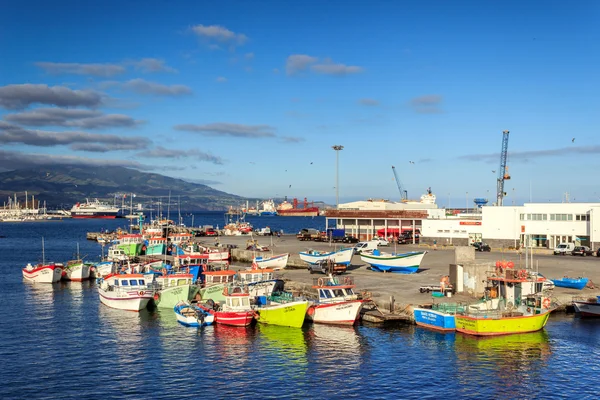 Azorerna, sao miguel båt- och fiskehamn — Stockfoto