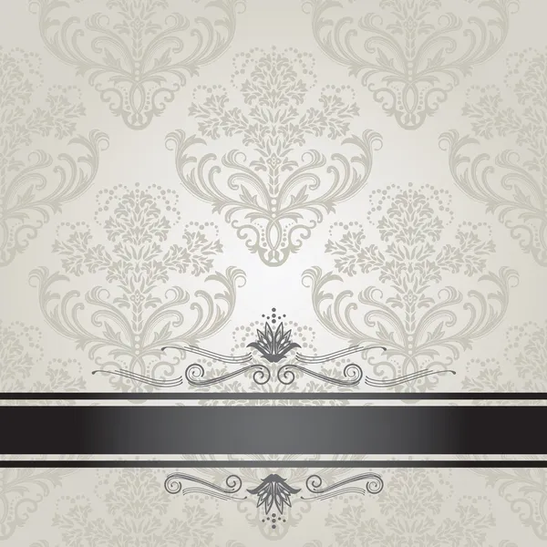 Cubierta floral de lujo de plata y libro negro — Archivo Imágenes Vectoriales