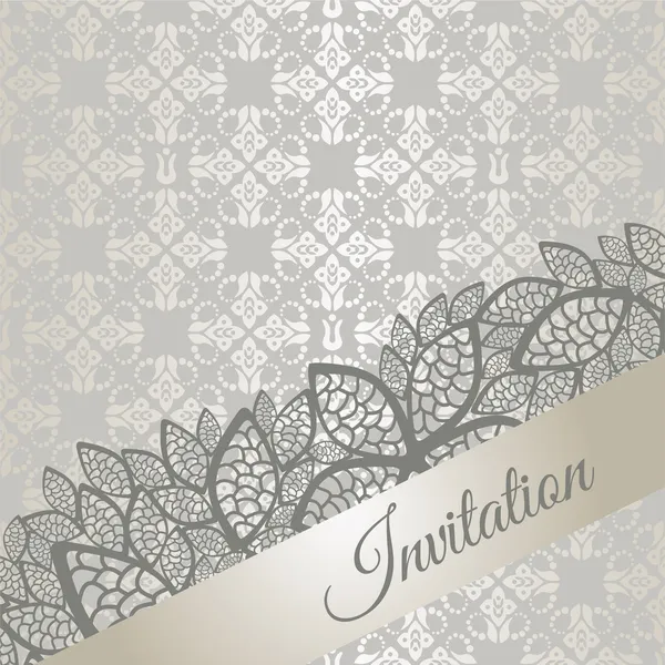 Carte d'invitation d'occasion spéciale argent — Image vectorielle