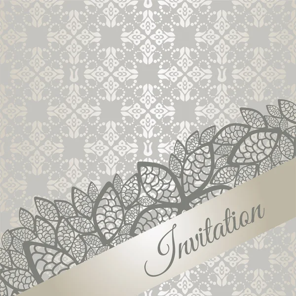 Silver special occasion invitation card — Stock Vector