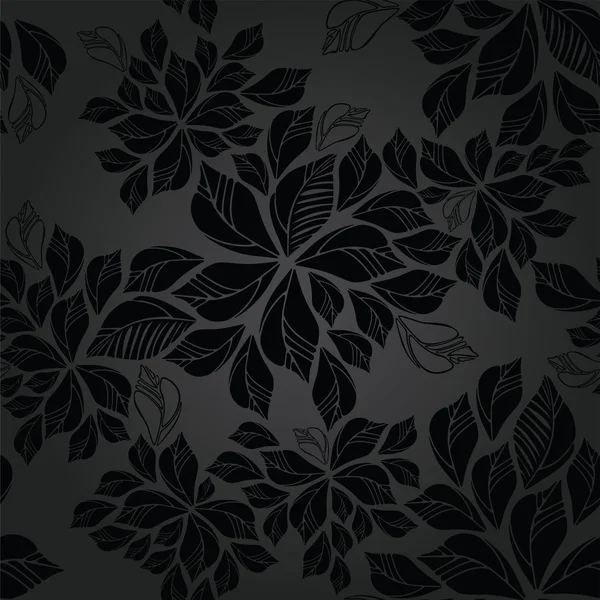 원활한 숯불 잎 벽지 패턴 스톡 일러스트레이션