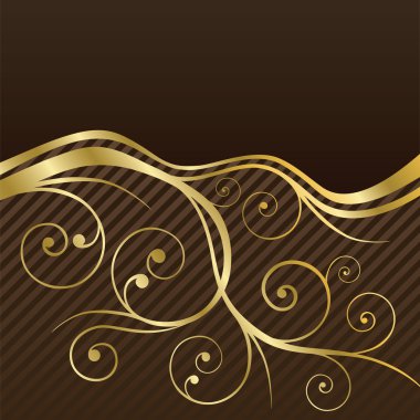 kahverengi ve altın swirls kahve menü kapak