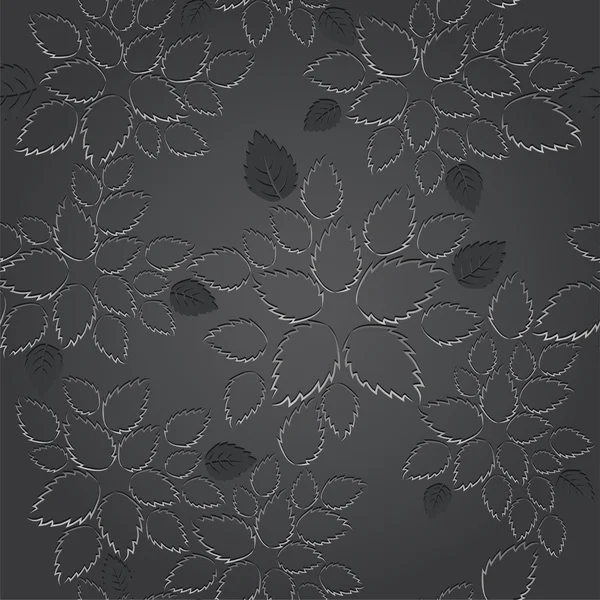 Nahtlose schwarze Blätter Spitzentapetenmuster — Stockvektor