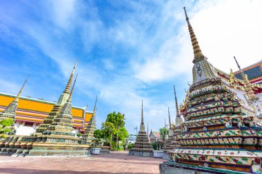 Bangkok, Tayland Wat Pho genel tapınağında Tay mimari.