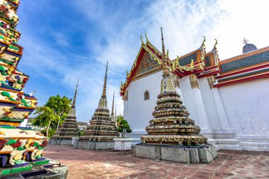 Bangkok, Tayland Wat Pho genel tapınağında Tay mimari.