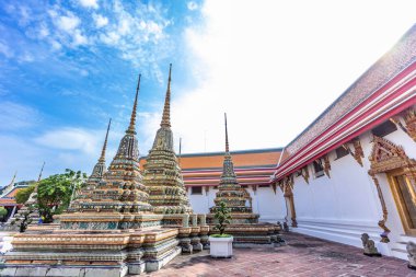 Bangkok, Tayland Wat Pho genel tapınağında Tay mimari.