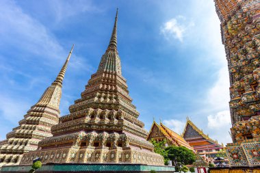 Bangkok, Tayland Wat Pho genel tapınağında Tay mimari.