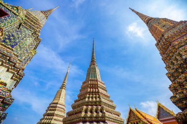 Bangkok, Tayland Wat Pho genel tapınağında Tay mimari.