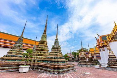 Bangkok, Tayland Wat Pho genel tapınağında Tay mimari.