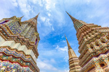 Bangkok, Tayland Wat Pho genel tapınağında Tay mimari.