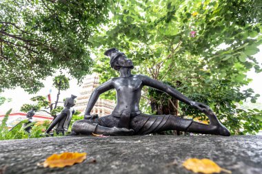Thai hermit exercise Wat Pho, Thailand