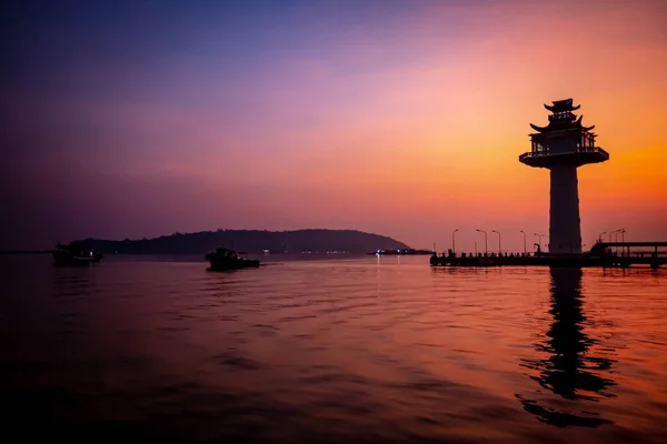 Sun Shining Koh Sichang Lighthouse Chonburi — 图库照片
