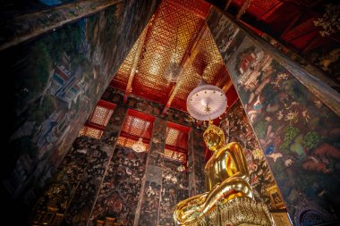 Bangkok, Tayland Wat Pho genel tapınağında Tay mimari.