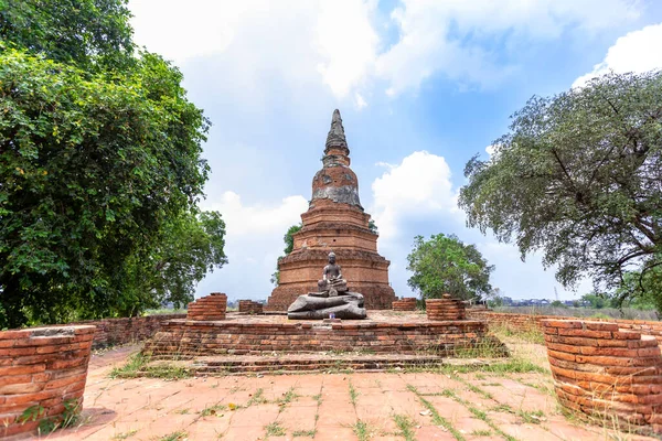 Antika Grind Bodhi Tree Samtalsgrind Tid Wat Phra Ngam Ayutthaya — Stockfoto
