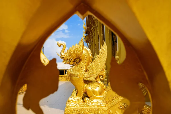 Guld Färg Kyrkan Wat Pak Nam Jolo Bang Khla Chachoengsao — Stockfoto