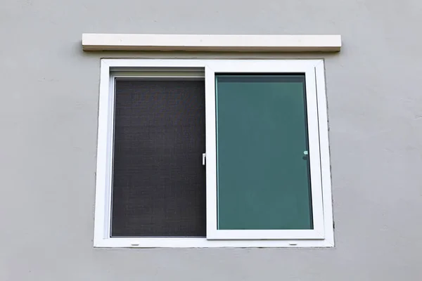 White color aluminum and glass sliding window door.
