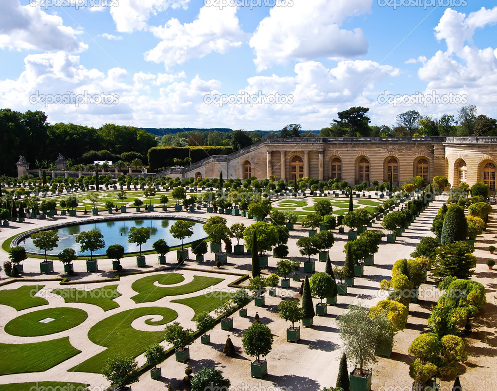 Decorative gardens , Versailles Castle in France