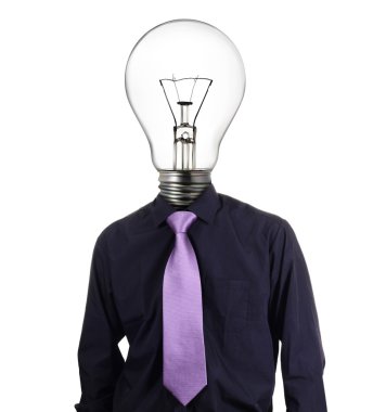 ampul kafa ile yaratıcı iş adamı