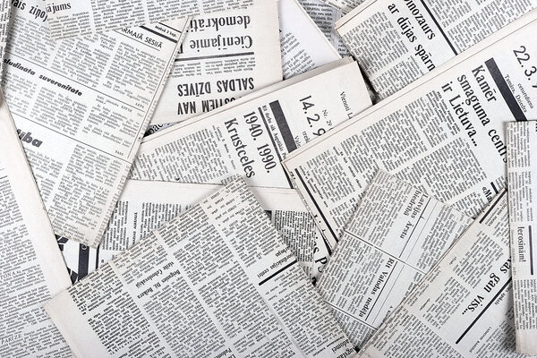 Background of old vintage newspapers