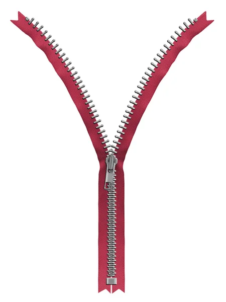 Zipper isolated on white — Stock Photo, Image