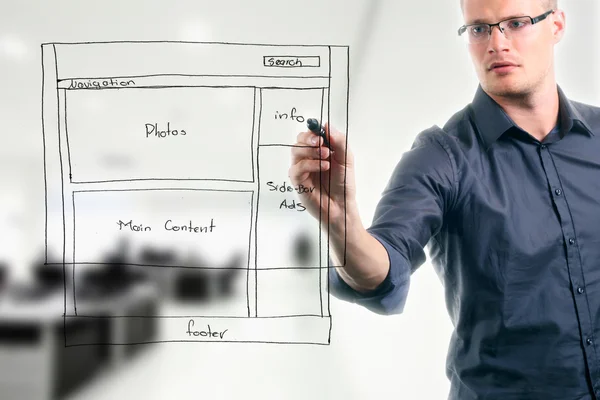 Website development wireframe — Stock Photo, Image