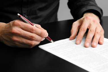businessman signing a contract clipart