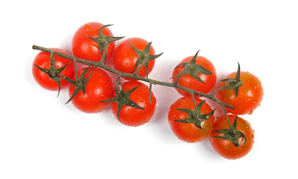 Bando de tomates cereja isolados em branco — Fotografia de Stock