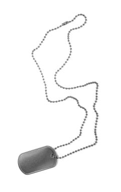 blank dog tag isolated on white