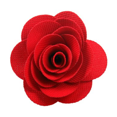 red cloth rose isolated on white background clipart