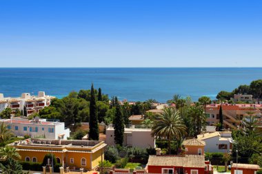 colorful overview of Palma Nova in Mallorca clipart