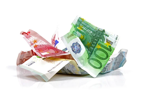 Crumpled euro money — Stock Photo, Image